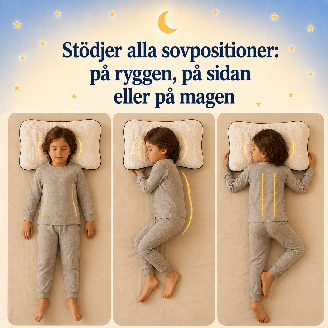 Nannea ergonomisk barnkudde i memory foam med nackstöd #sv #fr