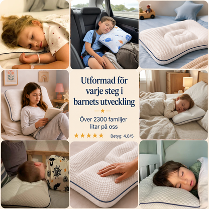 Nannea ergonomisk barnkudde i memory foam med nackstöd #sv #fr